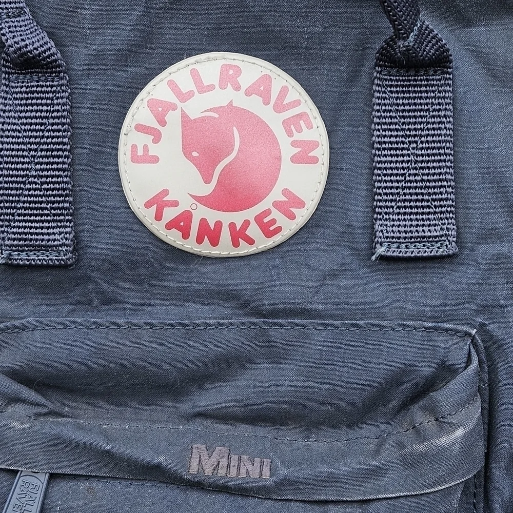 Fjallraven Kanken Mini Backpack Distressed Graphite Navy Blue Small Bag Travel